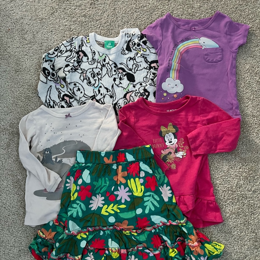 Bundled Colorful Kids Clothing Set with Skirt